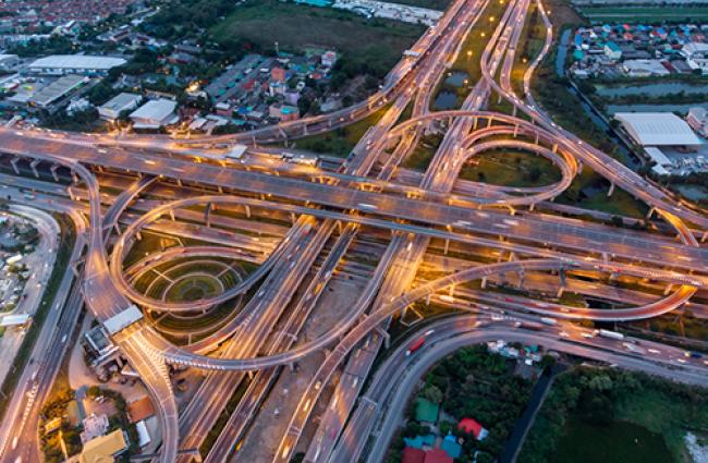 Image of a complex highway overpass and system.