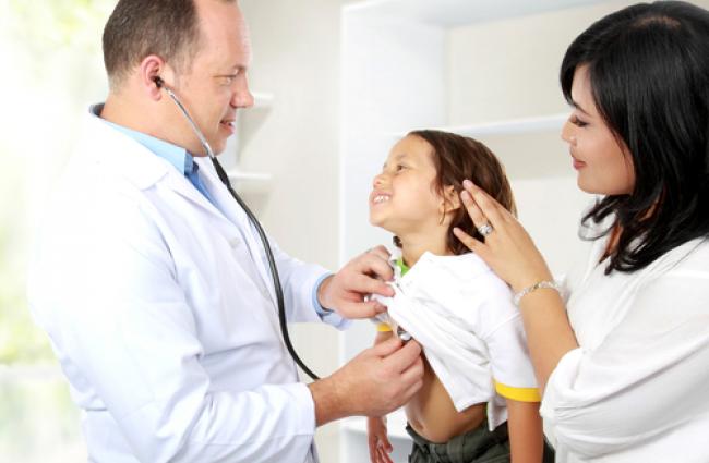 Image of child at a medical appointment.