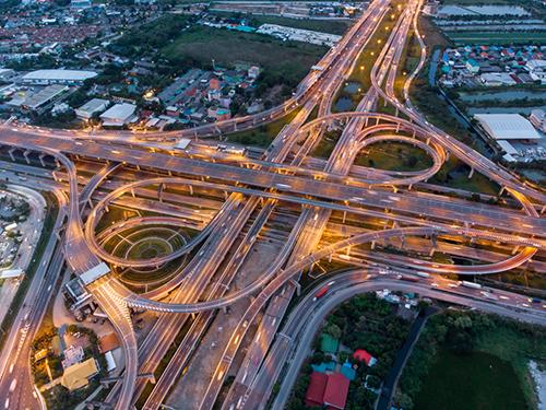 Image of a complex highway overpass and system.